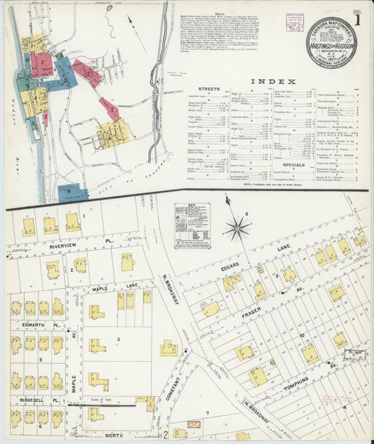 Sanborn Fire Insurance Map from Hastings-on-hudson, Westchester County, New York. (1907) – Historic Sanborn Fire Insurance Map Print