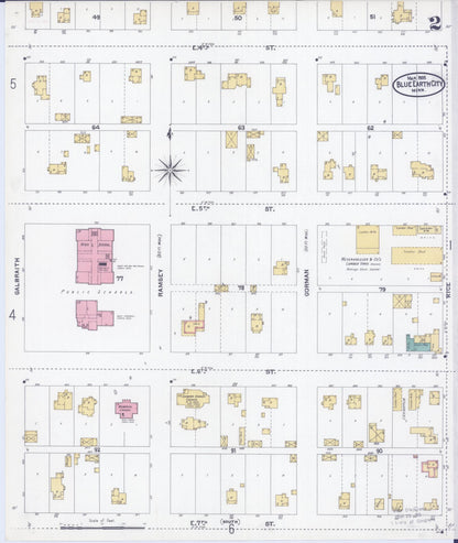 Sanborn Fire Insurance Map from Blue Earth, Faribault County, Minnesota (1905), Sheet #0002 - Historic Sanborn Fire Insurance Map Print, vintage old map wall art, antique decor, genealogy gift, Minnesota Minnesota map