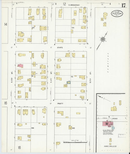 Sanborn Fire Insurance Map from Fulton, Oswego County, New York (1911), Sheet #0017 - Complete Map Set gallery image, historic Sanborn map, vintage wall art, New York New York