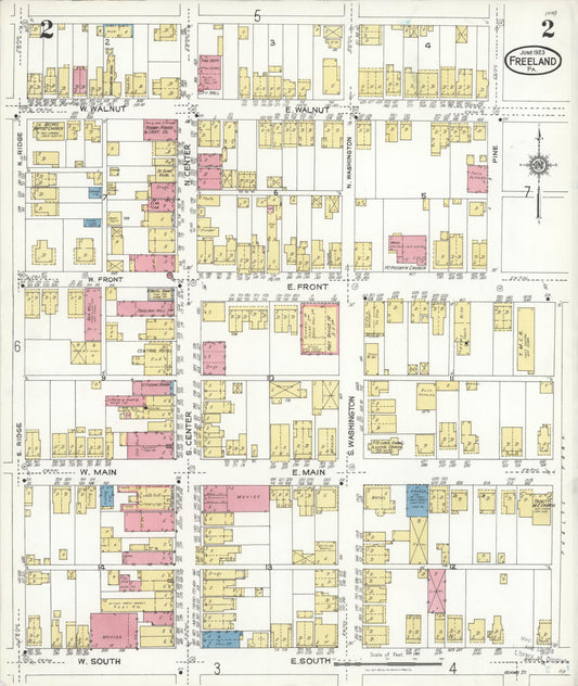 Sanborn Fire Insurance Map from Freeland, Luzerne County, Pennsylvania (1923), Sheet #0002 - Historic Sanborn Fire Insurance Map Print, vintage old map wall art, antique decor, genealogy gift, Pennsylvania Pennsylvania map