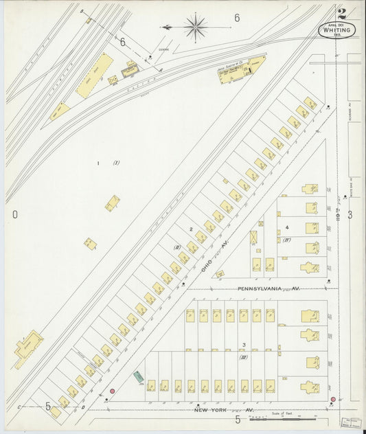 Sanborn Fire Insurance Map from Whiting, Lake County, Indiana (1901), Sheet #0002 - Historic Sanborn Fire Insurance Map Print, vintage old map wall art, antique decor, genealogy gift, Indiana Indiana map
