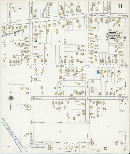 Sanborn Fire Insurance Map from East Aurora, Erie County, New York (1920), Sheet #0011 - Historic Sanborn Fire Insurance Map Print, vintage old map wall art, antique decor, genealogy gift, New York New York map