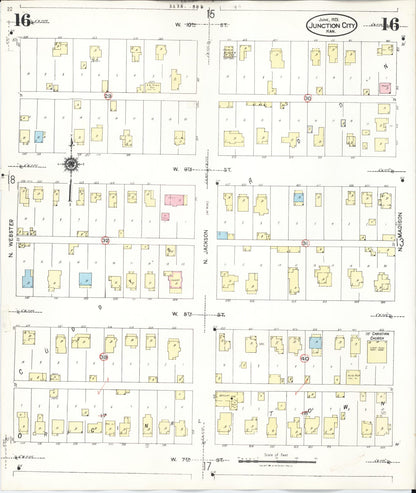 Sanborn Fire Insurance Map from Junction City, Geary County, Kansas (1947), Sheet #0016 - Complete Map Set gallery image, historic Sanborn map, vintage wall art, Kansas Kansas