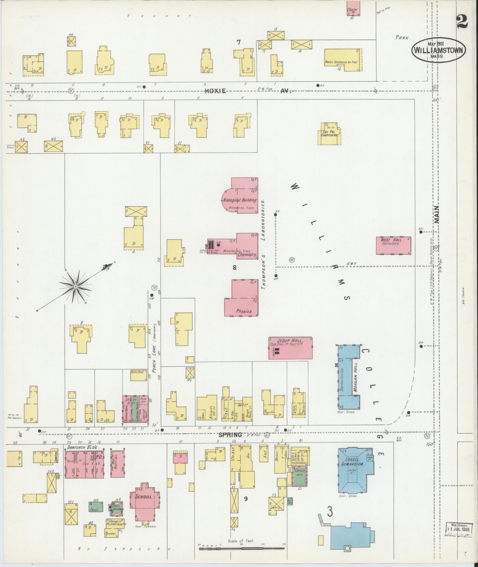 Sanborn Fire Insurance Map from Williamstown, Berkshire County, Massachusetts (1901), Sheet #0002 - Complete Map Set gallery image, historic Sanborn map, vintage wall art, Massachusetts Massachusetts