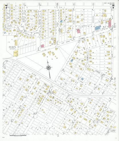Sanborn Fire Insurance Map from Port Neches, Jefferson County, Texas (1949), Sheet #0007 - Historic Sanborn Fire Insurance Map Print, vintage old map wall art, antique decor, genealogy gift, Texas Texas map