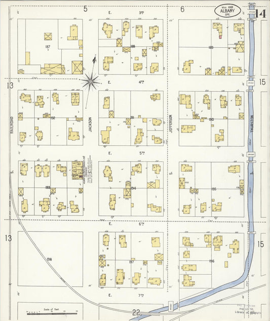 Sanborn Fire Insurance Map from Albany, Linn County, Oregon (1908), Sheet #0014 - Historic Sanborn Fire Insurance Map Print, vintage old map wall art, antique decor, genealogy gift, Oregon Oregon map