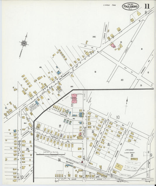 Sanborn Fire Insurance Map from Paulsboro, Gloucester County, New Jersey (1920), Sheet #0011 - Historic Sanborn Fire Insurance Map Print, vintage old map wall art, antique decor, genealogy gift, New Jersey New Jersey map