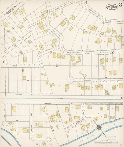 Sanborn Fire Insurance Map from San Anselmo, Marin County, California (1919), Sheet #0003 - Complete Map Set gallery image, historic Sanborn map, vintage wall art, California California