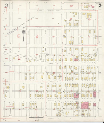 Sanborn Fire Insurance Map from Ferriday, Concordia Parish, Louisiana (1938), Sheet #0003 - Complete Map Set gallery image, historic Sanborn map, vintage wall art, Louisiana Louisiana