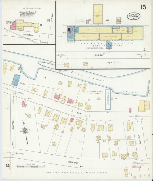 Sanborn Fire Insurance Map from Newark, Wayne County, New York (1912), Sheet #0015 - Historic Sanborn Fire Insurance Map Print, vintage old map wall art, antique decor, genealogy gift, New York New York map