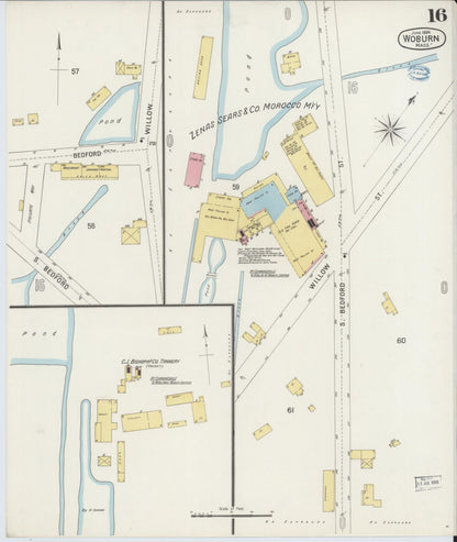 Sanborn Fire Insurance Map from Woburn, Middlesex County, Massachusetts (1894), Sheet #0016 - Complete Map Set gallery image, historic Sanborn map, vintage wall art, Massachusetts Massachusetts