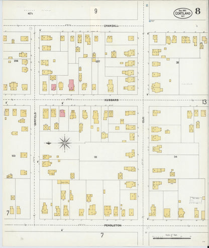 Sanborn Fire Insurance Map from Cortland, Cortland County, New York (1902), Sheet #0008 - Complete Map Set gallery image, historic Sanborn map, vintage wall art, New York New York
