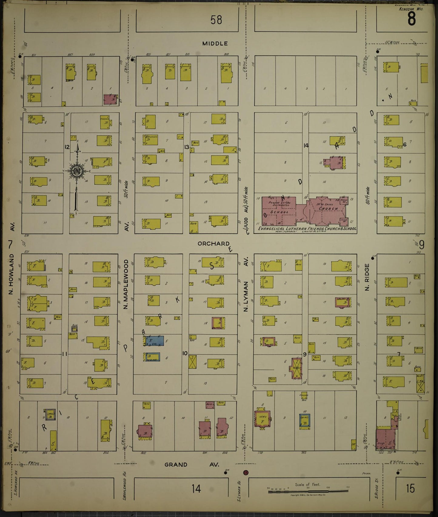 Sanborn Fire Insurance Map from Kenosha, Kenosha County, Wisconsin. (1918), Sheet 12