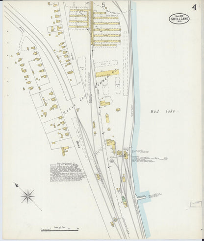 Sanborn Fire Insurance Map from Shell Lake, Washburn County, Wisconsin (1898), Sheet #0004 - Complete Map Set gallery image, historic Sanborn map, vintage wall art, Wisconsin Wisconsin