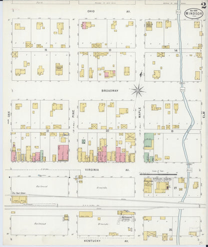 Sanborn Fire Insurance Map from Windsor, Shelby County, Illinois (1898), Sheet #0002 - Complete Map Set gallery image, historic Sanborn map, vintage wall art, Illinois Illinois
