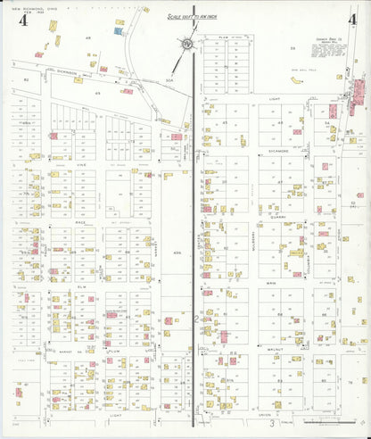 Sanborn Fire Insurance Map from New Richmond, Clermont County, Ohio (1933), Sheet #0004 - Historic Sanborn Fire Insurance Map Print, vintage old map wall art, antique decor, genealogy gift, Ohio Ohio map