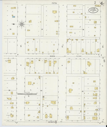 Sanborn Fire Insurance Map from Perry, Noble County, Oklahoma (1898), Sheet #0004 - Complete Map Set gallery image, historic Sanborn map, vintage wall art, Oklahoma Oklahoma
