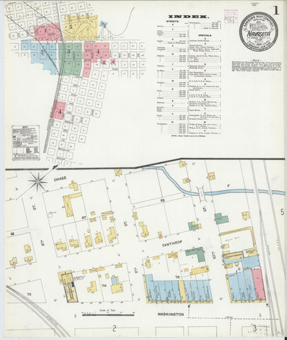 Sanborn Fire Insurance Map from Navasota, Grimes County, Texas (1906), Sheet #0001 - Complete Map Set gallery image, historic Sanborn map, vintage wall art, Texas Texas