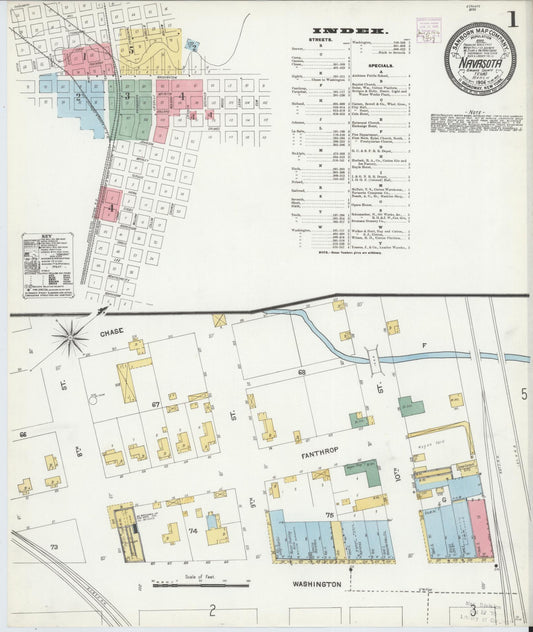 Sanborn Fire Insurance Map from Navasota, Grimes County, Texas (1906), Sheet #0001 - Complete Map Set gallery image, historic Sanborn map, vintage wall art, Texas Texas