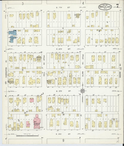 Sanborn Fire Insurance Map from Devils Lake, Ramsey County, North Dakota (1914), Sheet #0007 - Complete Map Set gallery image, historic Sanborn map, vintage wall art, North Dakota North Dakota