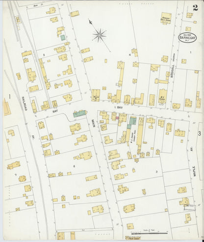 Sanborn Fire Insurance Map from Barnegat, Ocean County, New Jersey (1900), Sheet #0002 - Complete Map Set gallery image, historic Sanborn map, vintage wall art, New Jersey New Jersey