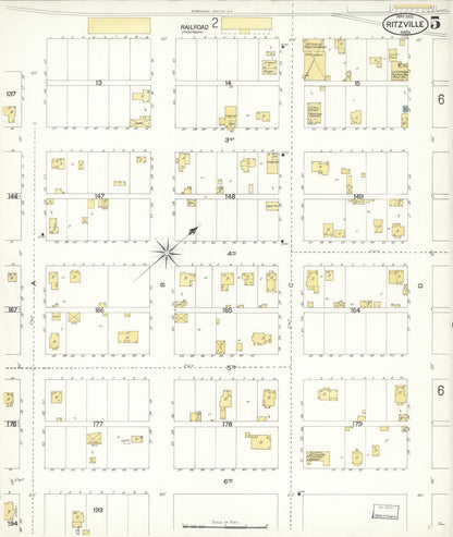 Sanborn Fire Insurance Map from Ritzville, Adams County, Washington (1902), Sheet #0005 - Complete Map Set gallery image, historic Sanborn map, vintage wall art, Washington Washington