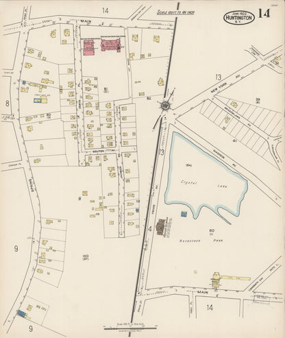 Sanborn Fire Insurance Map from Huntington, Suffolk County, New York (1922), Sheet #0014 - Complete Map Set gallery image, historic Sanborn map, vintage wall art, New York New York