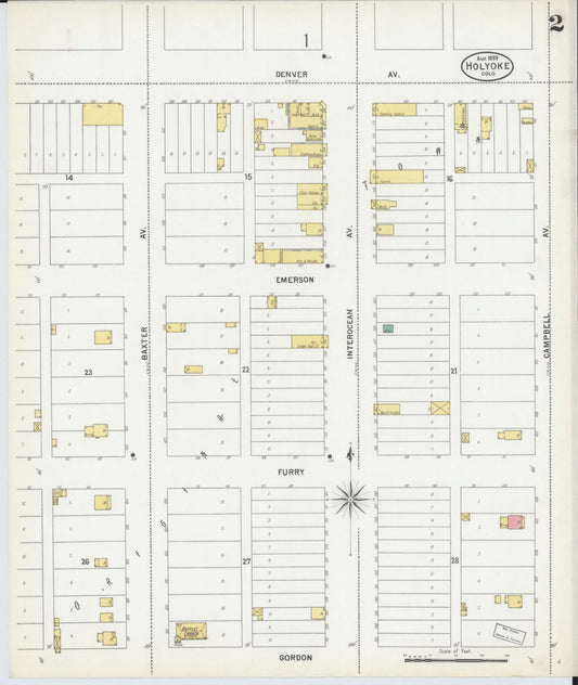 Sanborn Fire Insurance Map from Holyoke, Phillips County, Colorado (1899), Sheet #0002 - Historic Sanborn Fire Insurance Map Print, vintage old map wall art, antique decor, genealogy gift, Colorado Colorado map