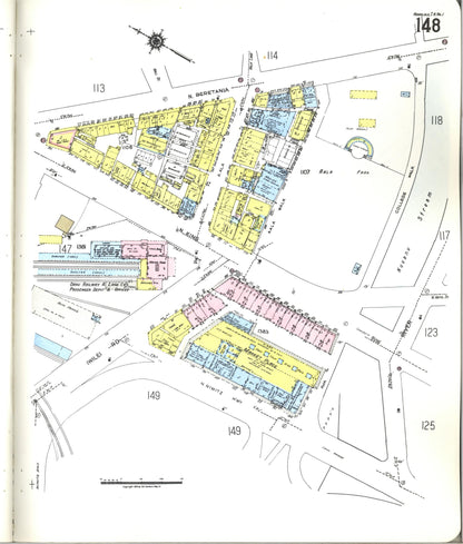 Sanborn Fire Insurance Map from Honolulu, Oahu County, Hawaii (1955), Sheet #0148 - Historic Sanborn Fire Insurance Map Print, vintage old map wall art
