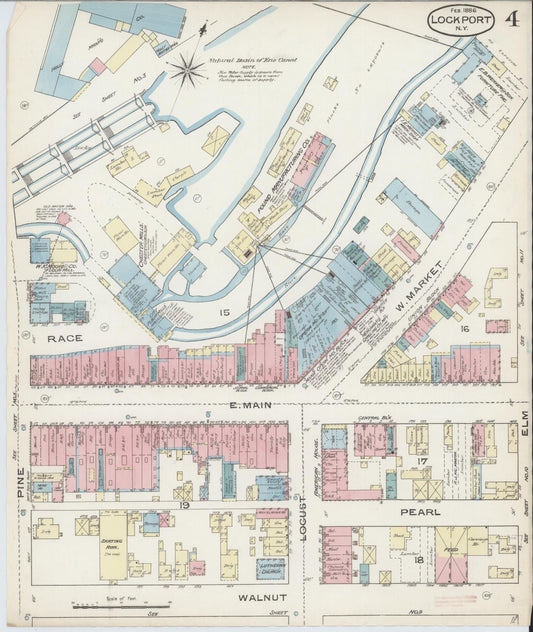 Sanborn Fire Insurance Map from Lockport, Niagara County, New York (1886), Sheet #0003 - Historic Sanborn Fire Insurance Map Print, vintage old map wall art, antique decor, genealogy gift, New York New York map