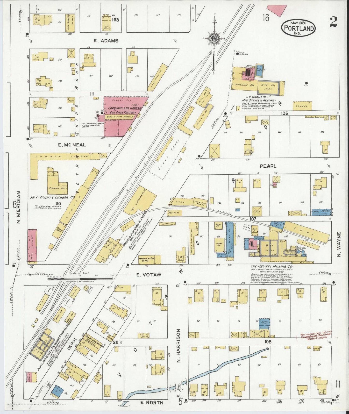 Sanborn Fire Insurance Map from Portland, Jay County, Indiana (1920), Sheet #0002 - Complete Map Set gallery image, historic Sanborn map, vintage wall art, Indiana Indiana
