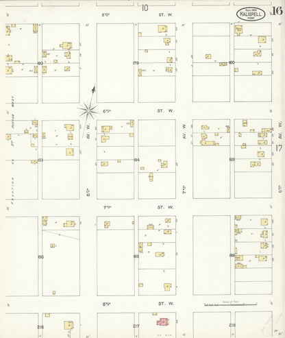Sanborn Fire Insurance Map from Kalispell, Flathead County, Montana (1903), Sheet #0016 - Complete Map Set gallery image, historic Sanborn map, vintage wall art, Montana Montana