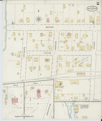 Sanborn Fire Insurance Map from Waterloo, Jefferson County, Wisconsin (1894), Sheet #0002 - Complete Map Set gallery image, historic Sanborn map, vintage wall art, Wisconsin Wisconsin
