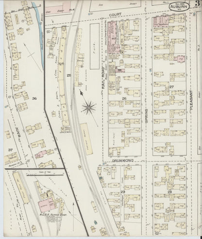 Sanborn Fire Insurance Map from Auburn, Androscoggin County, Maine (1886), Sheet #0003 - Complete Map Set gallery image, historic Sanborn map, vintage wall art, Maine Maine