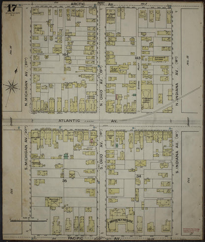 Sanborn Fire Insurance Map from Atlantic City, Atlantic County, New Jersey (1886), Sheet #0017 - Complete Map Set gallery image, historic Sanborn map, vintage wall art, New Jersey New Jersey