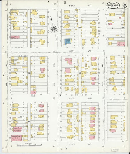 Sanborn Fire Insurance Map from Durango, La Plata County, Colorado (1904), Sheet #0006 - Complete Map Set gallery image, historic Sanborn map, vintage wall art, Colorado Colorado