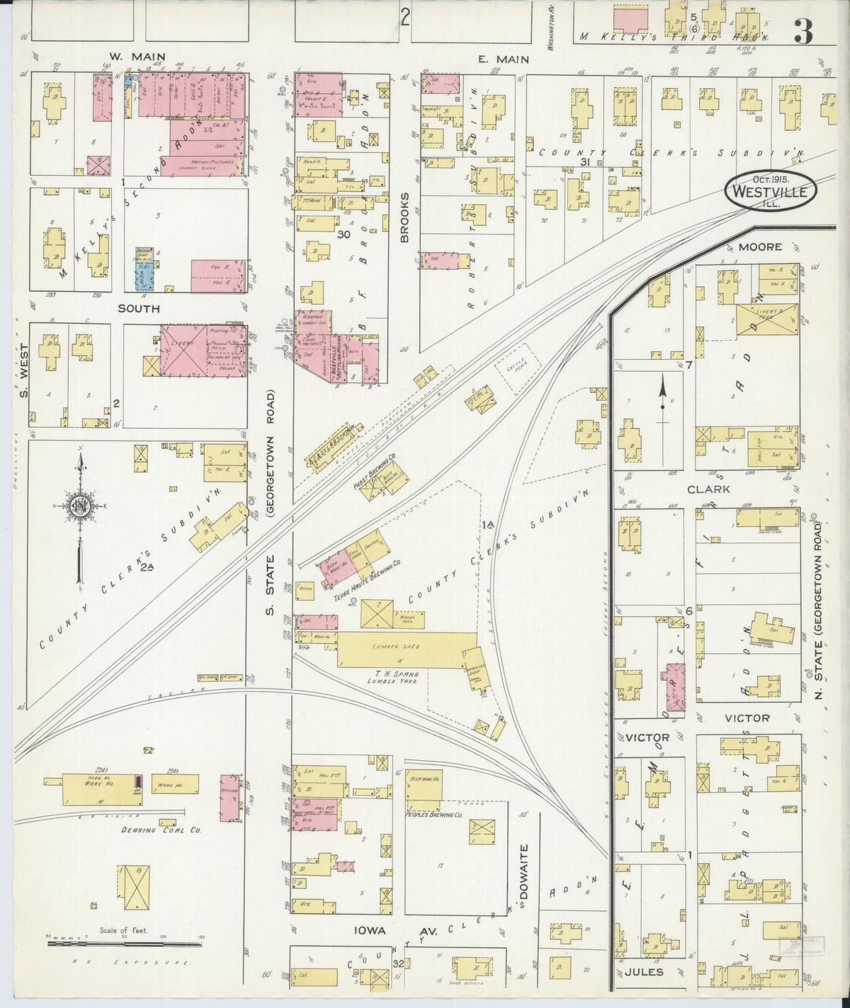 Sanborn Fire Insurance Map from Westville, Vermilion County, Illinois (1915), Sheet #0003 - Historic Sanborn Fire Insurance Map Print, vintage old map wall art, antique decor, genealogy gift, Illinois Illinois map