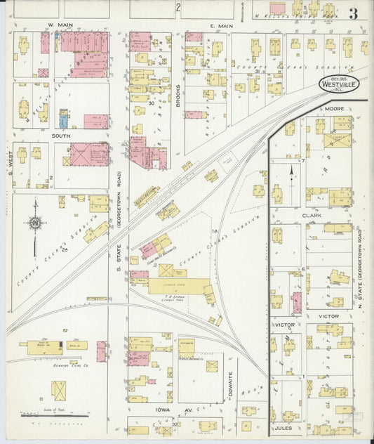 Sanborn Fire Insurance Map from Westville, Vermilion County, Illinois (1915), Sheet #0003 - Historic Sanborn Fire Insurance Map Print, vintage old map wall art, antique decor, genealogy gift, Illinois Illinois map
