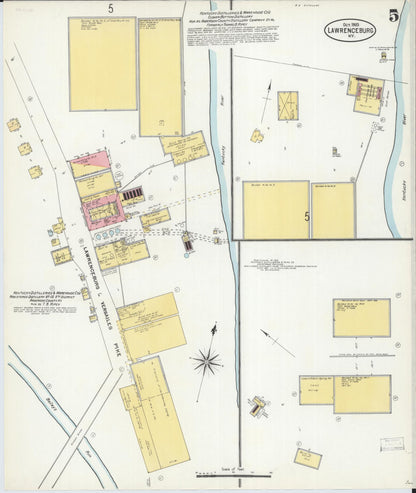 Sanborn Fire Insurance Map from Lawrenceburg, Anderson County, Kentucky (1903), Sheet #0005 - Complete Map Set gallery image, historic Sanborn map, vintage wall art, Kentucky Kentucky