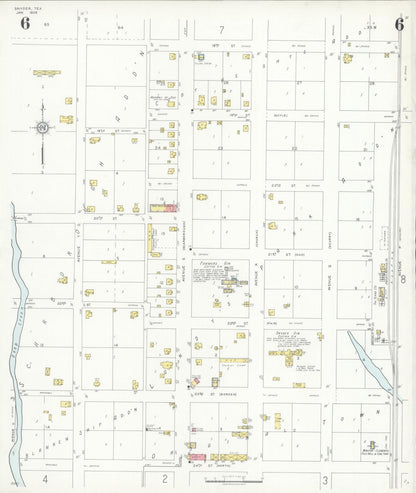 Sanborn Fire Insurance Map from Snyder, Scurry County, Texas (1936), Sheet #0006 - Historic Sanborn Fire Insurance Map Print, vintage old map wall art, antique decor, genealogy gift, Texas Texas map