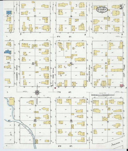Sanborn Fire Insurance Map from Evart, Osceola County, Michigan (1920), Sheet #0005 - Complete Map Set gallery image, historic Sanborn map, vintage wall art, Michigan Michigan
