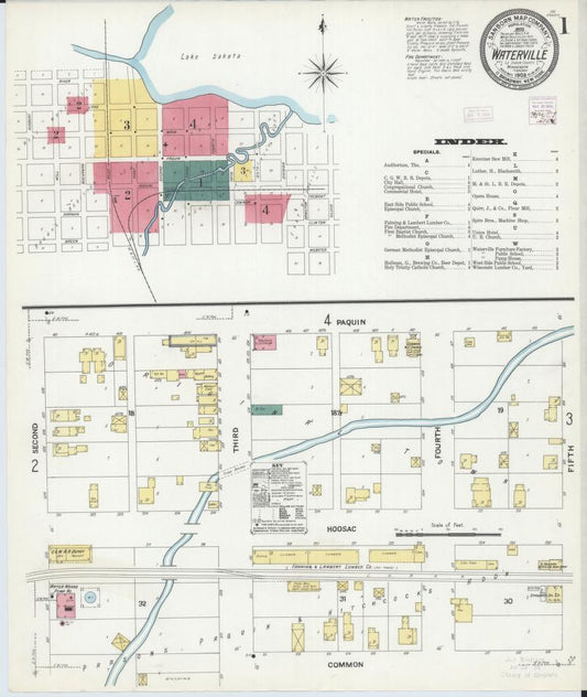 Sanborn Fire Insurance Map from Waterville, Le Sueur County, Minnesota. (1909) – Map View