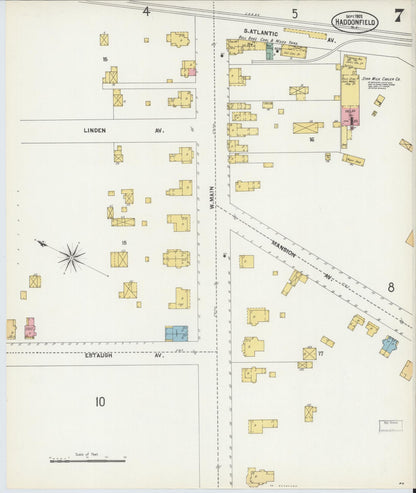 Sanborn Fire Insurance Map from Haddonfield, Camden County, New Jersey (1902), Sheet #0007 - Complete Map Set gallery image, historic Sanborn map, vintage wall art, New Jersey New Jersey
