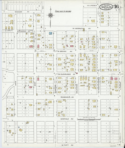Sanborn Fire Insurance Map from Sapulpa, Creek County, Oklahoma (1920), Sheet #0016 - Complete Map Set gallery image, historic Sanborn map, vintage wall art, Oklahoma Oklahoma