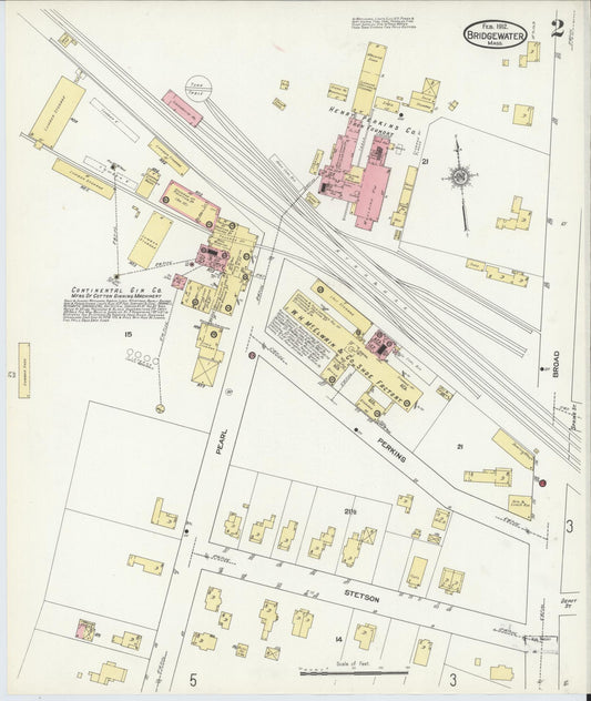 Sanborn Fire Insurance Map from Bridgewater, Plymouth County, Massachusetts (1912), Sheet #0002 - Historic Sanborn Fire Insurance Map Print, vintage old map wall art, antique decor, genealogy gift, Massachusetts Massachusetts map