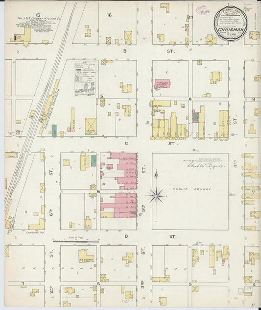 Sanborn Fire Insurance Map from Chrisman, Edgar County, Illinois (1893), Sheet #0001 - Historic Sanborn Fire Insurance Map Print, vintage old map wall art, antique decor, genealogy gift, Illinois Illinois map