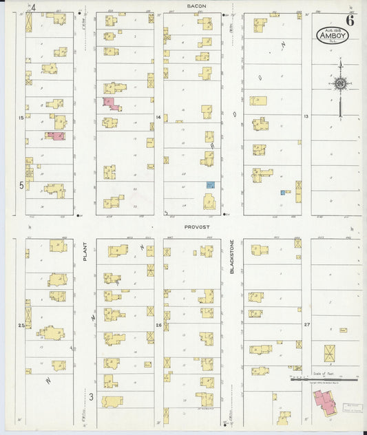 Sanborn Fire Insurance Map from Amboy, Lee County, Illinois (1918), Sheet #0006 - Historic Sanborn Fire Insurance Map Print, vintage old map wall art, antique decor, genealogy gift, Illinois Illinois map
