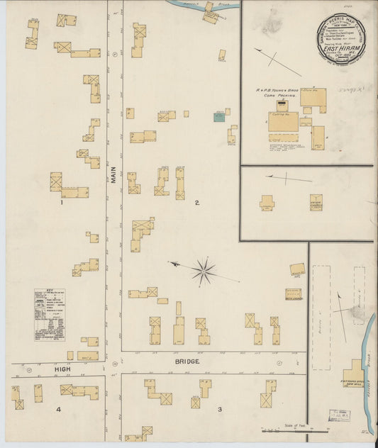 Sanborn Fire Insurance Map from East Hiram, Oxford County, Maine (1892), Sheet #0001 - Historic Sanborn Fire Insurance Map Print, vintage old map wall art, antique decor, genealogy gift, Maine Maine map
