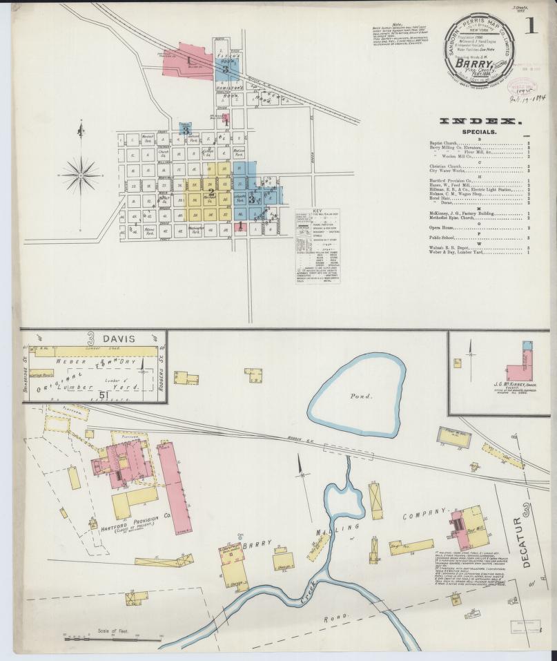 Sanborn Fire Insurance Map from Barry, Pike County, Illinois. (1894) – Map View