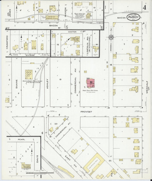 Sanborn Fire Insurance Map from Amboy, Lee County, Illinois (1918), Sheet #0004 - Historic Sanborn Fire Insurance Map Print, vintage old map wall art, antique decor, genealogy gift, Illinois Illinois map